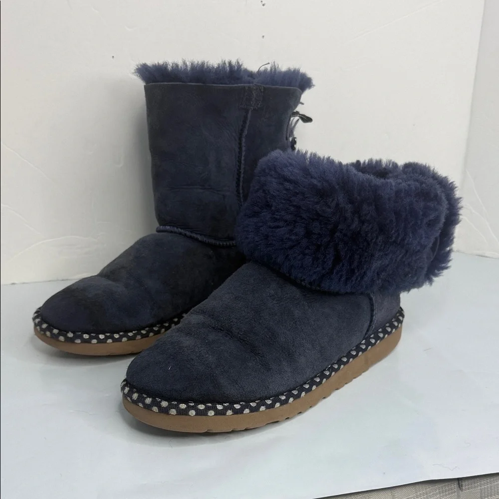 Women's Navy Suede Boots